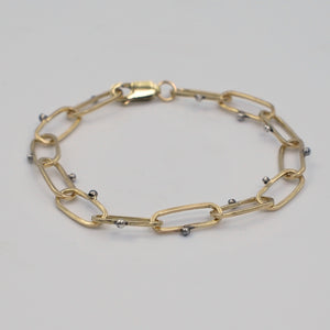 Paperclip Chain Bracelet Mixed Metals