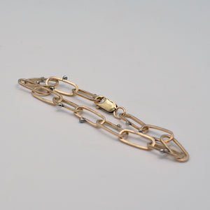 Paperclip Chain Bracelet Mixed Metals
