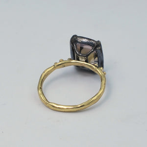 Ametrine Solitaire Mixed Metal Cocktail Ring