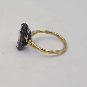 Ametrine Solitaire Mixed Metal Cocktail Ring